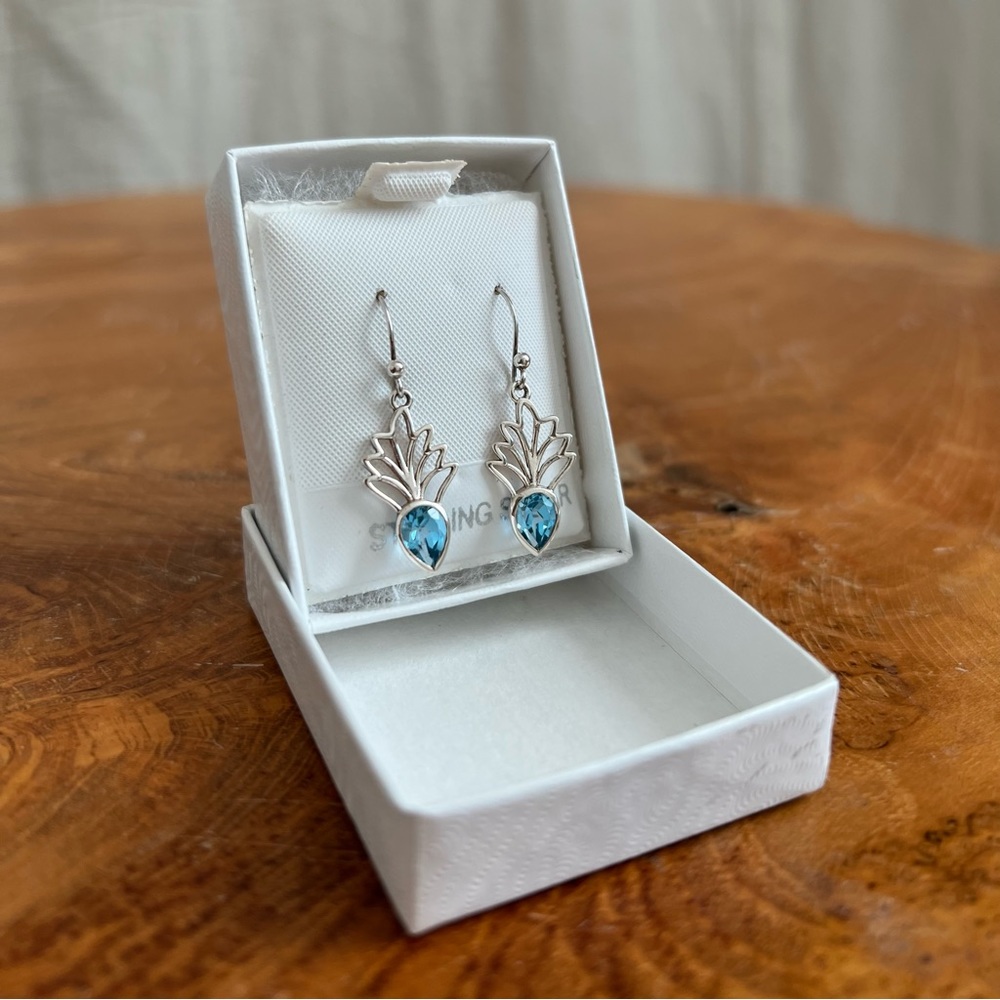 NWT Sterling Silver Genuine Stone Earrings